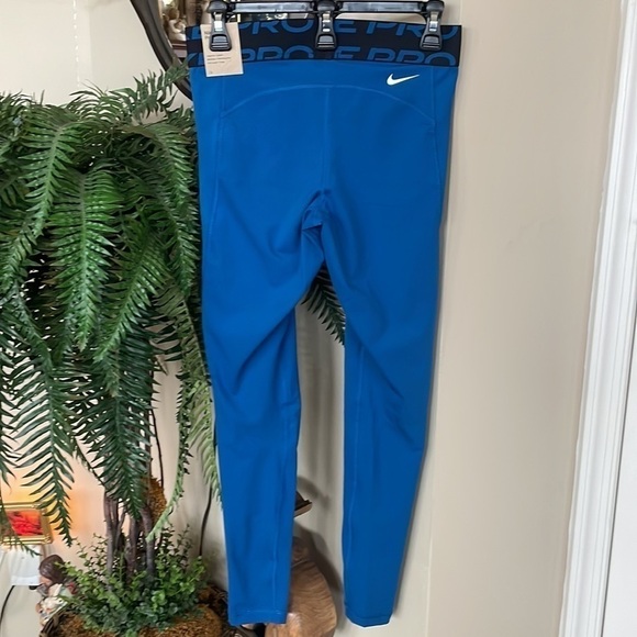 Brand New Nike Pro Dri-Fit Blue Training Leggings Tight Fit Mid Rise Full Length - Picture 9 of 16